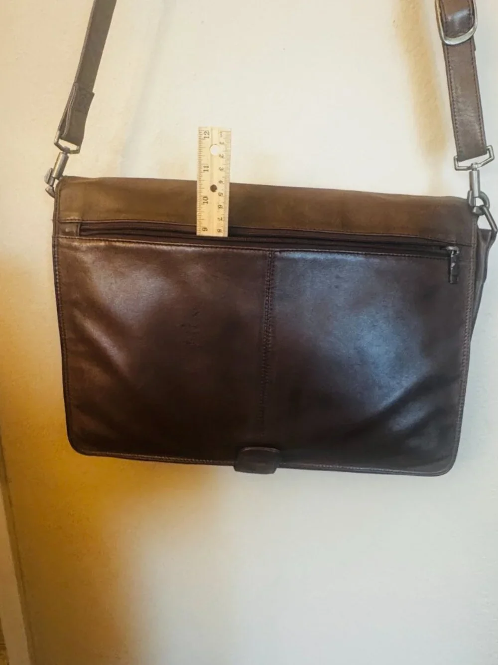 Vtg Rare Scully Leather Messenger Bag 16x11 Brown Crossbod Laptop Organizer READ